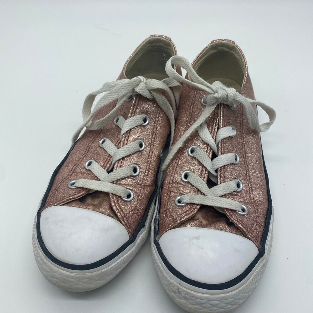 Girls Sz 2 pink glitter All Star Converse shoes